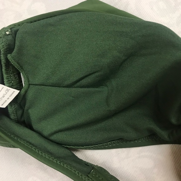 Green Bikini Two-Piece Ruffled One Shoulder Large - Picture 8 of 10